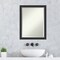 Beveled Wood Bathroom Wall Mirror, Corvino Narrow Black Frame